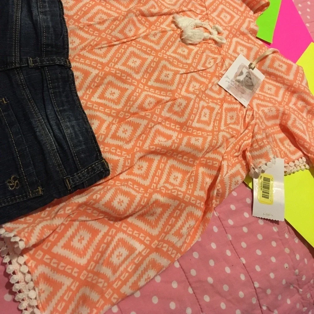 🍁Jessica Simpson orange and blue  set NWT size 6x🍁
